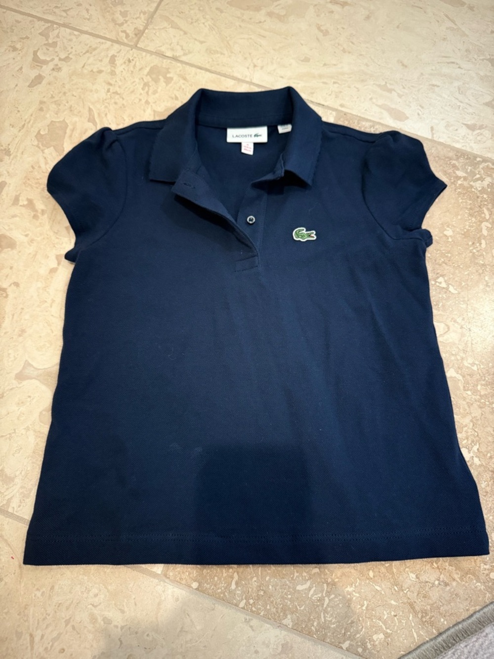 Navy Toddler Girls Lacoste Polo - Sz 4